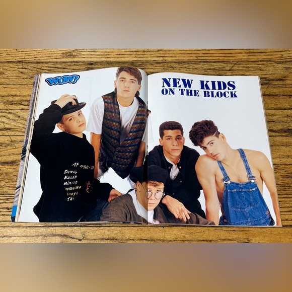 Wow Magazine March 1990 New Kids On The Block Centerfold Kirk Cameron J Depp - Picture 2 of 3